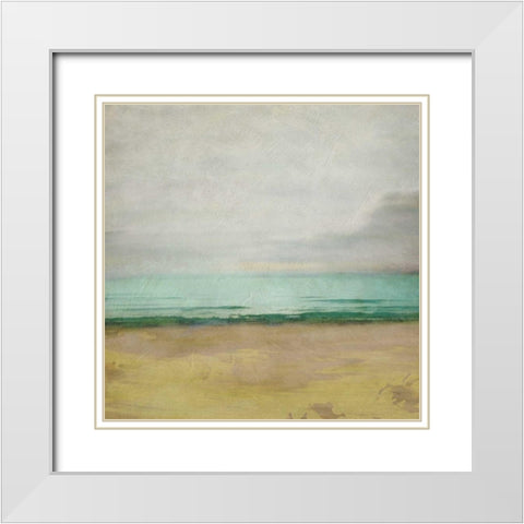 Waterline I White Modern Wood Framed Art Print with Double Matting by Zarris, Chariklia