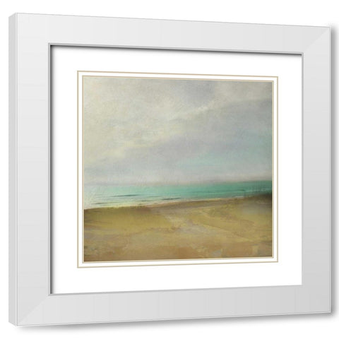 Waterline II White Modern Wood Framed Art Print with Double Matting by Zarris, Chariklia