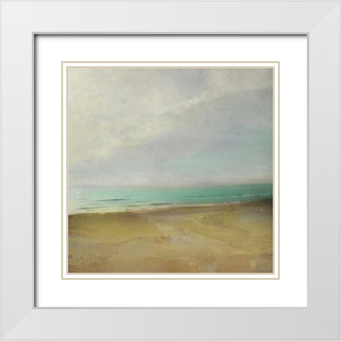 Waterline II White Modern Wood Framed Art Print with Double Matting by Zarris, Chariklia