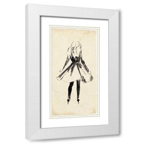 Fashion Glimpse I White Modern Wood Framed Art Print with Double Matting by Wang, Melissa