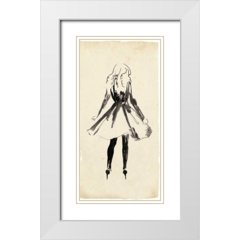 Fashion Glimpse I White Modern Wood Framed Art Print with Double Matting by Wang, Melissa