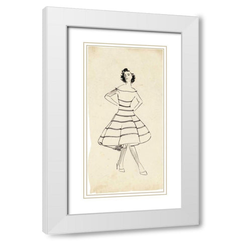 Fashion Glimpse II White Modern Wood Framed Art Print with Double Matting by Wang, Melissa