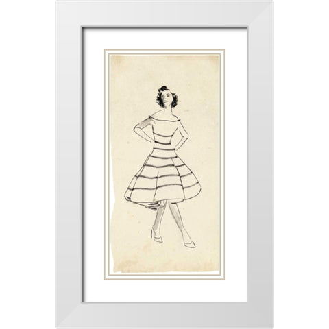 Fashion Glimpse II White Modern Wood Framed Art Print with Double Matting by Wang, Melissa