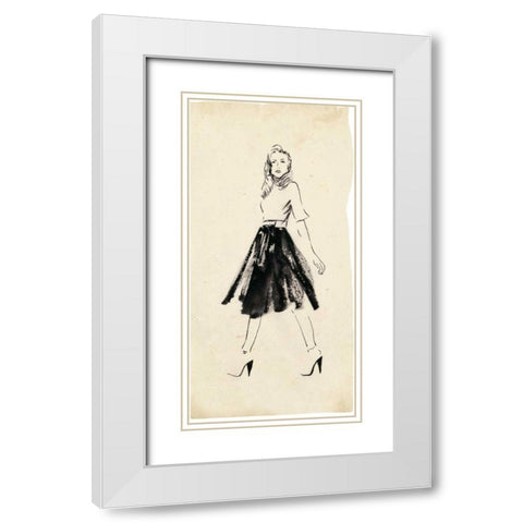 Fashion Glimpse V White Modern Wood Framed Art Print with Double Matting by Wang, Melissa