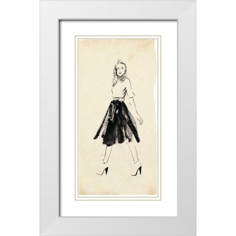 Fashion Glimpse V White Modern Wood Framed Art Print with Double Matting by Wang, Melissa