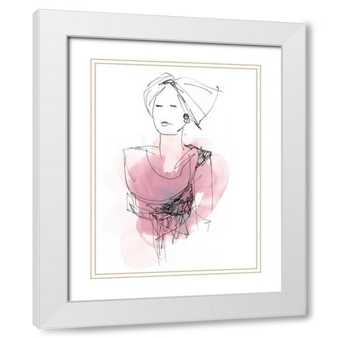 Fashion Splash V White Modern Wood Framed Art Print with Double Matting by Vess, June Erica