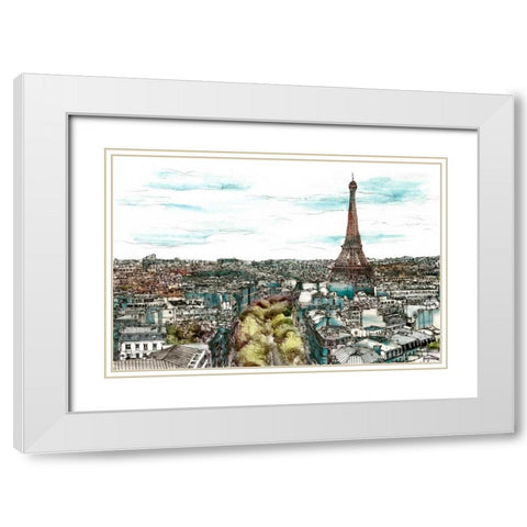 European Afternoon I White Modern Wood Framed Art Print with Double Matting by Wang, Melissa