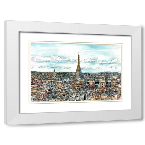 European Afternoon II White Modern Wood Framed Art Print with Double Matting by Wang, Melissa