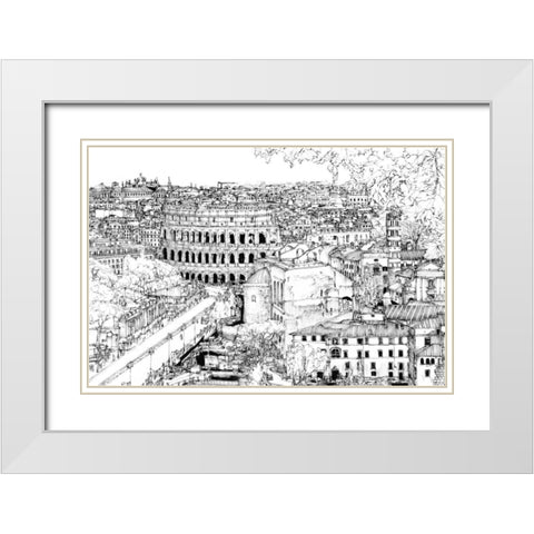 Tour of Europe III White Modern Wood Framed Art Print with Double Matting by Wang, Melissa
