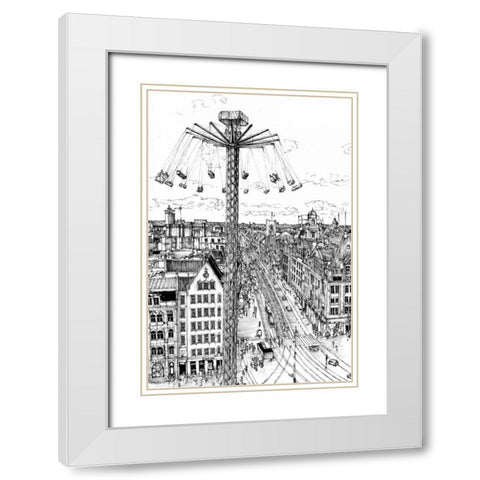 Tour of Europe IV White Modern Wood Framed Art Print with Double Matting by Wang, Melissa
