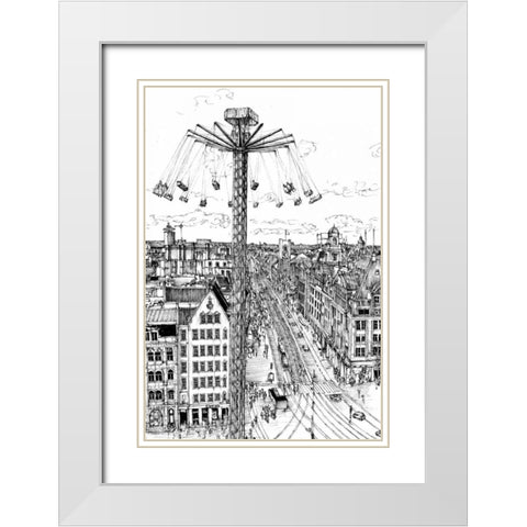 Tour of Europe IV White Modern Wood Framed Art Print with Double Matting by Wang, Melissa