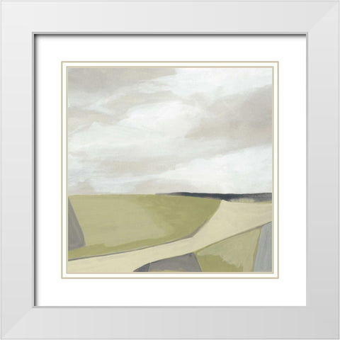 Far Fields I White Modern Wood Framed Art Print with Double Matting by Vess, June Erica