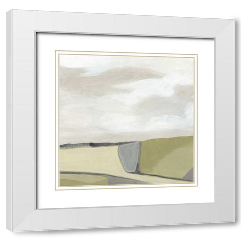 Far Fields II White Modern Wood Framed Art Print with Double Matting by Vess, June Erica