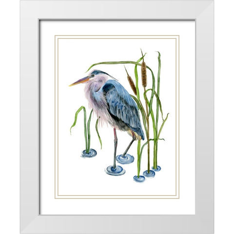 At the Pond I White Modern Wood Framed Art Print with Double Matting by Wang, Melissa