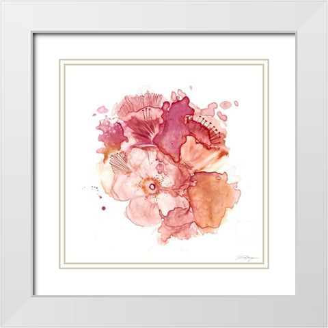 Blossom Burst II White Modern Wood Framed Art Print with Double Matting by Borges, Victoria