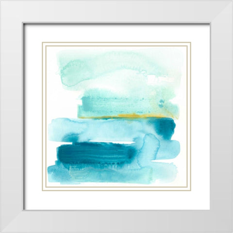 Liquid Shoreline I White Modern Wood Framed Art Print with Double Matting by Vess, June Erica