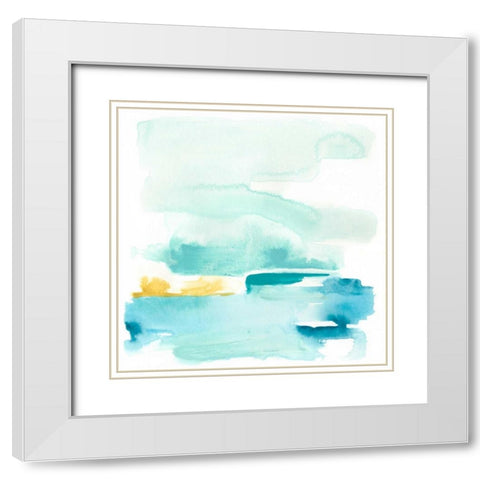 Liquid Shoreline II White Modern Wood Framed Art Print with Double Matting by Vess, June Erica