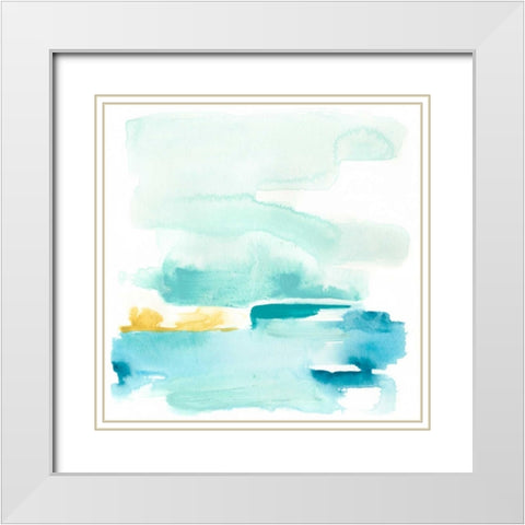 Liquid Shoreline II White Modern Wood Framed Art Print with Double Matting by Vess, June Erica