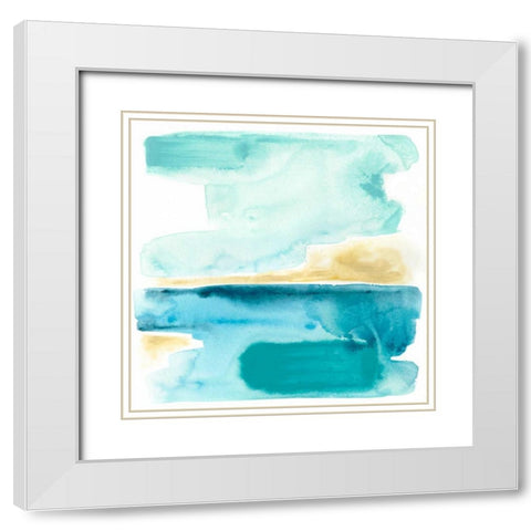 Liquid Shoreline III White Modern Wood Framed Art Print with Double Matting by Vess, June Erica