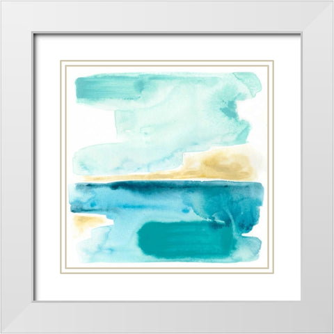 Liquid Shoreline III White Modern Wood Framed Art Print with Double Matting by Vess, June Erica