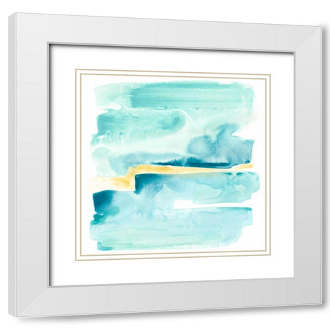 Liquid Shoreline IV White Modern Wood Framed Art Print with Double Matting by Vess, June Erica
