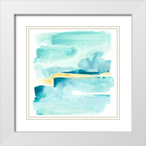 Liquid Shoreline IV White Modern Wood Framed Art Print with Double Matting by Vess, June Erica