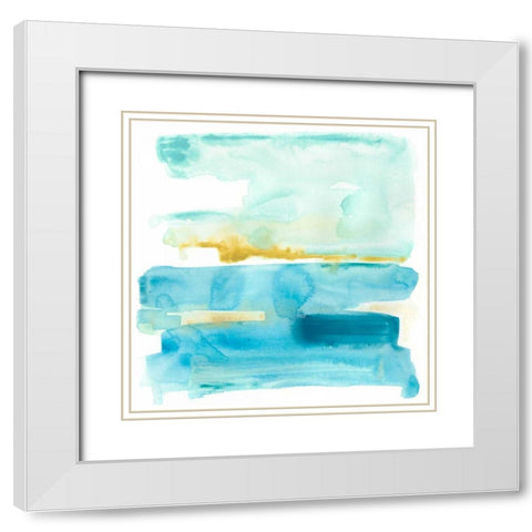 Liquid Shoreline V White Modern Wood Framed Art Print with Double Matting by Vess, June Erica