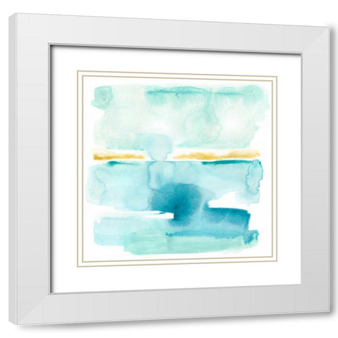 Liquid Shoreline VI White Modern Wood Framed Art Print with Double Matting by Vess, June Erica