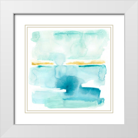 Liquid Shoreline VI White Modern Wood Framed Art Print with Double Matting by Vess, June Erica