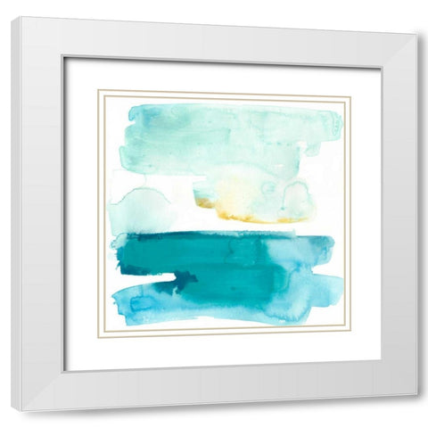 Liquid Shoreline VII White Modern Wood Framed Art Print with Double Matting by Vess, June Erica