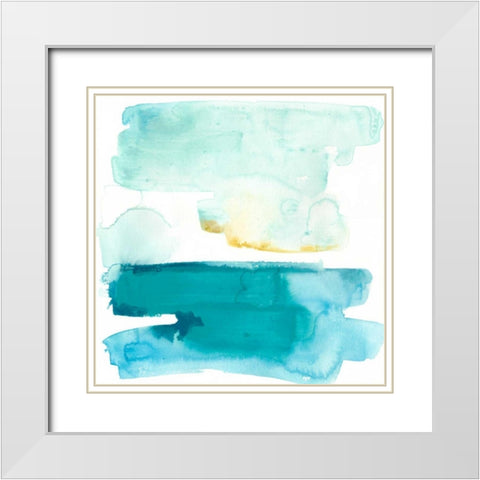 Liquid Shoreline VII White Modern Wood Framed Art Print with Double Matting by Vess, June Erica