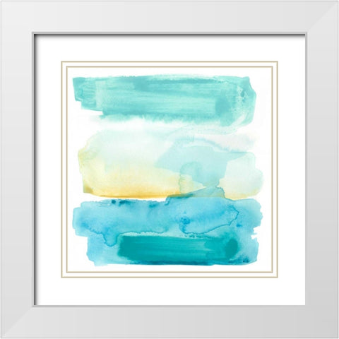 Liquid Shoreline VIII White Modern Wood Framed Art Print with Double Matting by Vess, June Erica