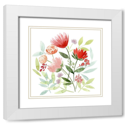 Country Bouquet I White Modern Wood Framed Art Print with Double Matting by Popp, Grace