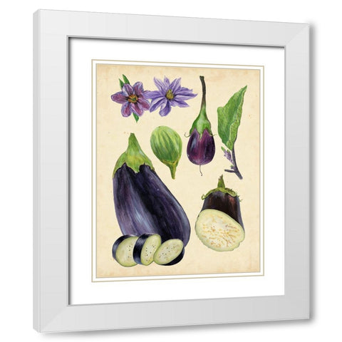 Aubergine Study I White Modern Wood Framed Art Print with Double Matting by Wang, Melissa