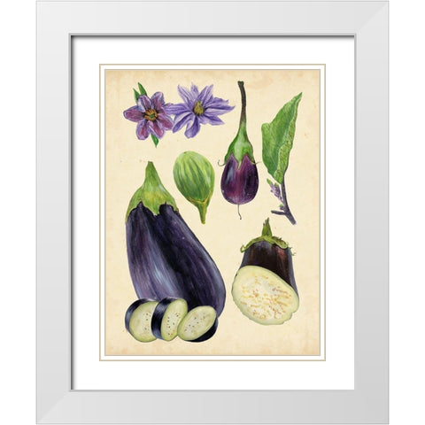 Aubergine Study I White Modern Wood Framed Art Print with Double Matting by Wang, Melissa