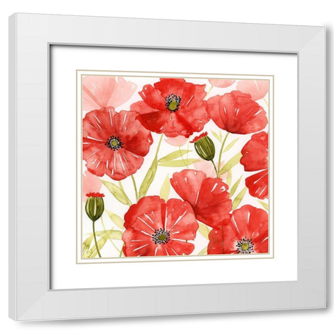 Poppy Screen I White Modern Wood Framed Art Print with Double Matting by Popp, Grace