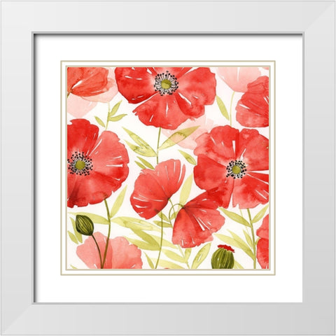 Poppy Screen II White Modern Wood Framed Art Print with Double Matting by Popp, Grace