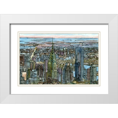 Coast to Coast I White Modern Wood Framed Art Print with Double Matting by Wang, Melissa