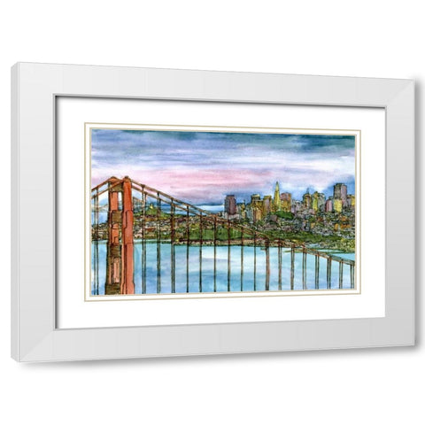 Coast to Coast II White Modern Wood Framed Art Print with Double Matting by Wang, Melissa