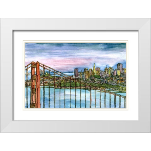 Coast to Coast II White Modern Wood Framed Art Print with Double Matting by Wang, Melissa