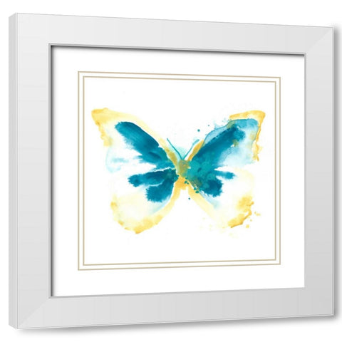 Butterfly Traces III White Modern Wood Framed Art Print with Double Matting by Vess, June Erica