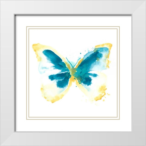 Butterfly Traces III White Modern Wood Framed Art Print with Double Matting by Vess, June Erica