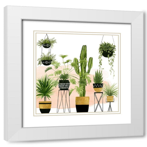 Indoor Oasis I White Modern Wood Framed Art Print with Double Matting by Popp, Grace