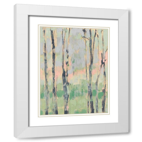 Pastels in the Trees II White Modern Wood Framed Art Print with Double Matting by Goldberger, Jennifer
