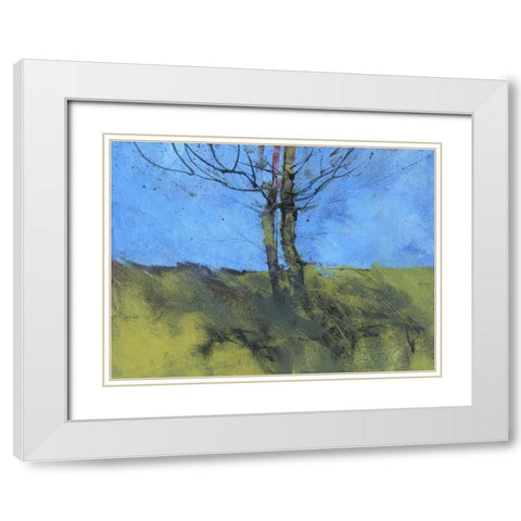 Heathland Tree Study White Modern Wood Framed Art Print with Double Matting by Bailey, Paul