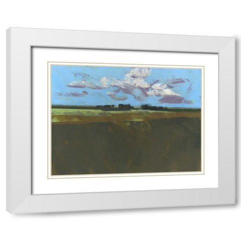 Early December Fields White Modern Wood Framed Art Print with Double Matting by Bailey, Paul