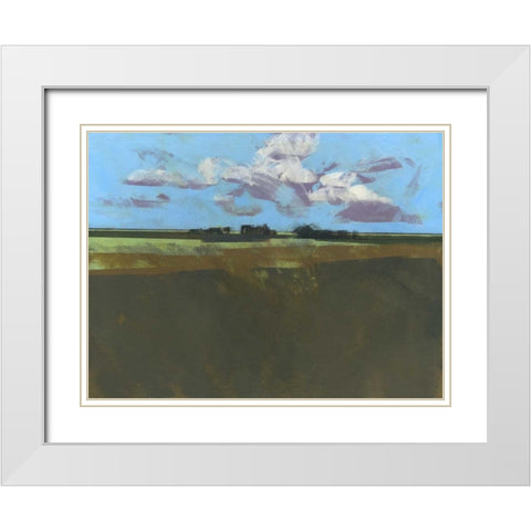Early December Fields White Modern Wood Framed Art Print with Double Matting by Bailey, Paul