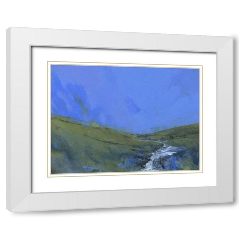 Afon Claerwen White Modern Wood Framed Art Print with Double Matting by Bailey, Paul