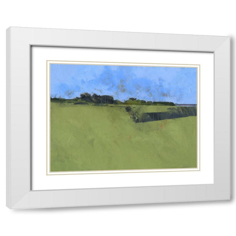 Riverfront Trees White Modern Wood Framed Art Print with Double Matting by Bailey, Paul