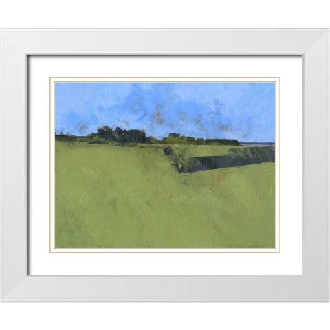 Riverfront Trees White Modern Wood Framed Art Print with Double Matting by Bailey, Paul